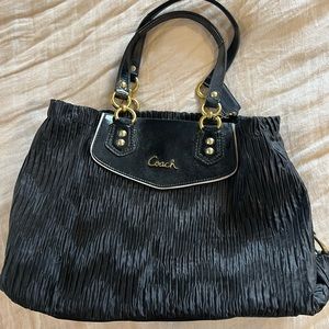 Coach Ashley Gathered Satin Satchel